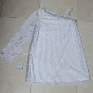 White fishnet dance costume dress